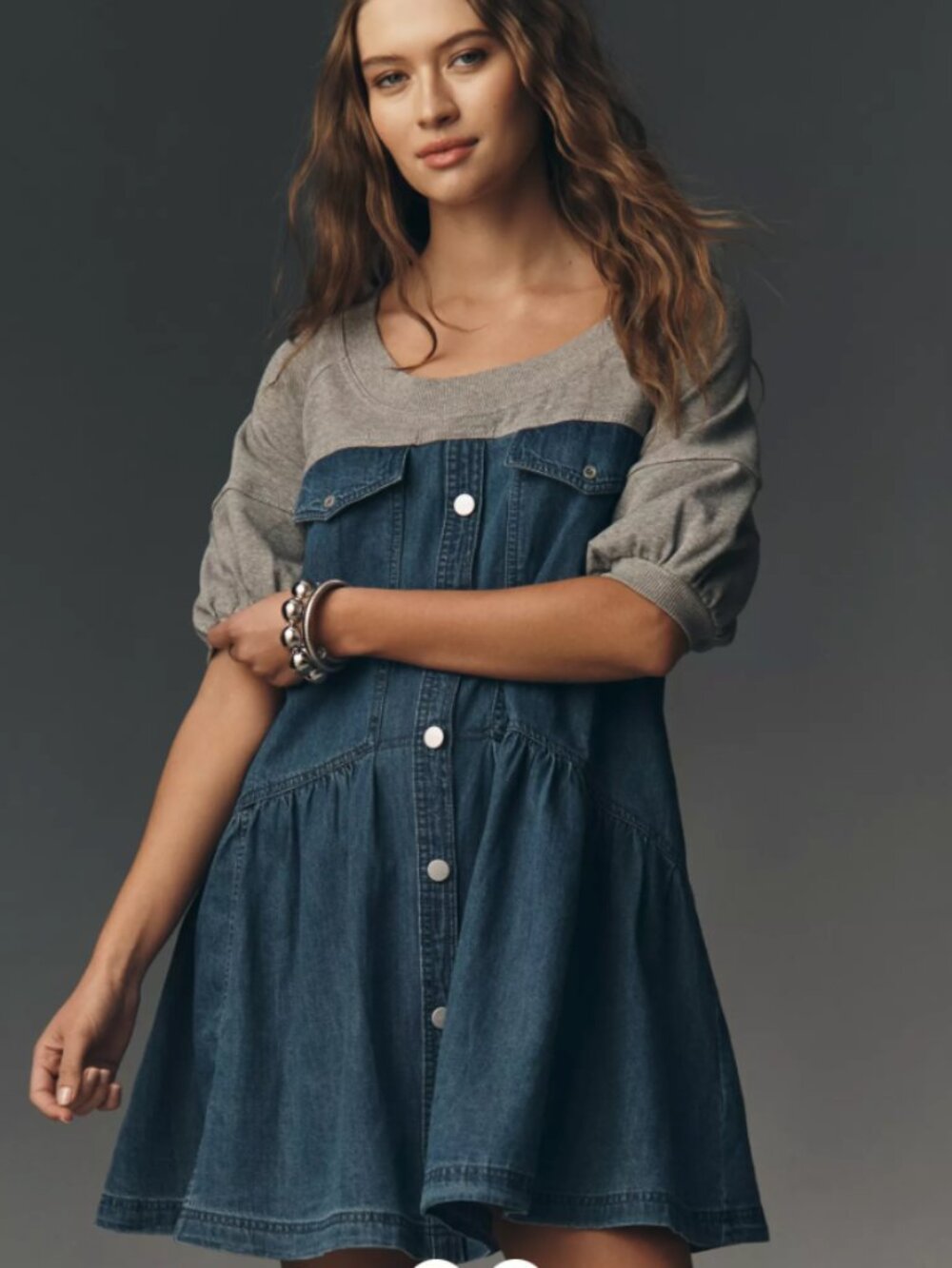 Anthropologie Pilcro Sweatshirt Twofer Swing Dress